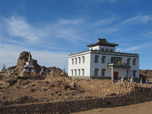Buddhist monastery on the Khan Bogd pluton