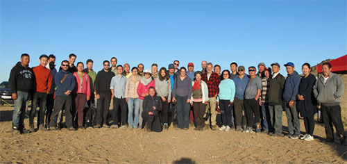 The whole expedition team at the Mushghai Khudag camp